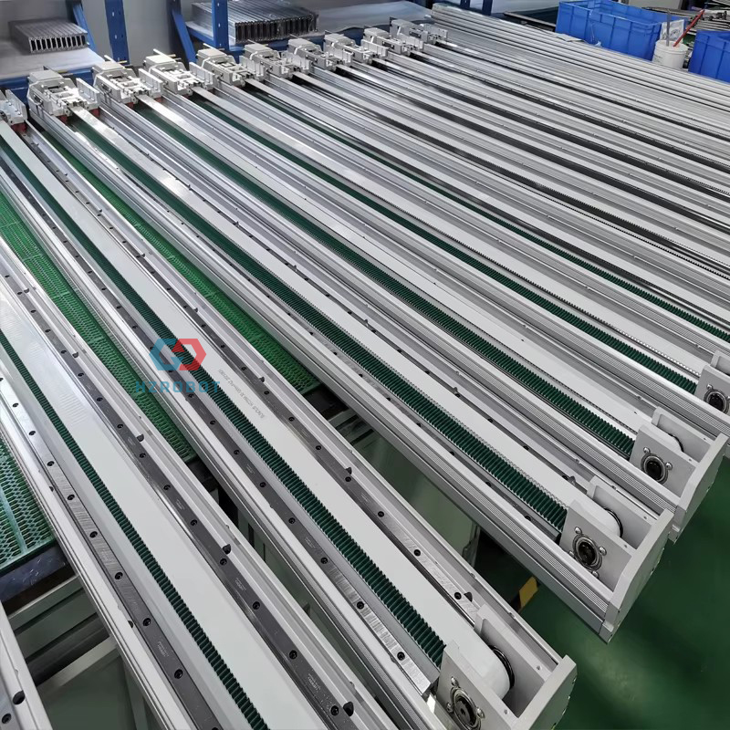 Double Sliders Belt Driven Linear Motion Actuator Guide Rails